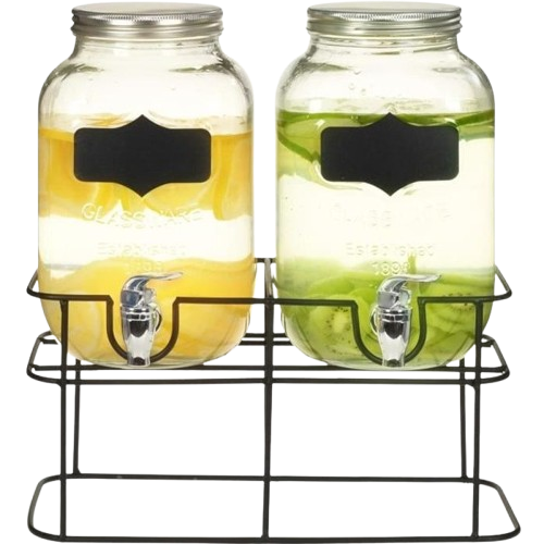 Double distributeur de boisson en verre